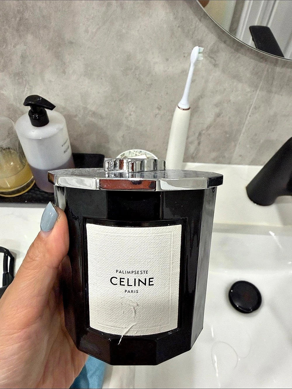 Celine Palimpseste Scented Candle Black & Silver